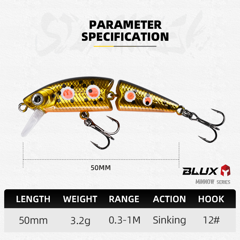 BLUX DR. Minnow bersama 50S um - Fishing Equipment For Trout ulasan dan harga